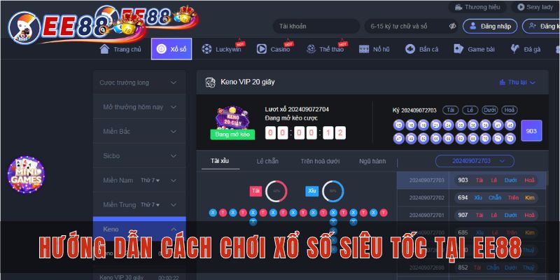 Hướng dẫn cách chơi xổ số siêu tốc tại EE88